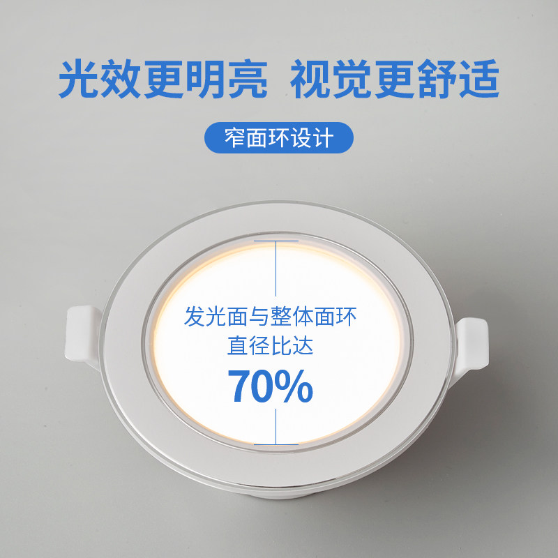 다운라이트 내장 개구부 7.5CM 가정용 LED 스포트라이트 천장(주 조명 없음) 거실 천장 통로 과녁 구멍 램프 -