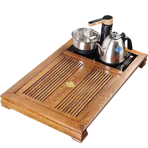 chicken wing wood tea tray with induction cooker integrated Latest 