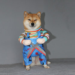 New Pet Costume for Small to Medium-Sized Dogs Like Shiba Inu and Border Collie, Halloween Standing Scissors Hand Funny Costume Role Play Outfit