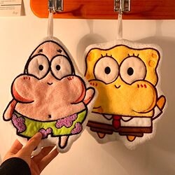 Cute Hanging Hand Towel, Super Absorbent Towel, Thickened Bathroom Handkerchief, Children's Kitchen Rag