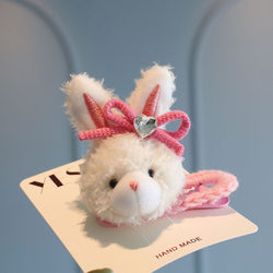 Plush Bunny and Bear Cute 3D Hair Clips Autumn and Winter Cartoon Animal Yarn Top Clips Super Cute Hairpins Children's Hair Accessories