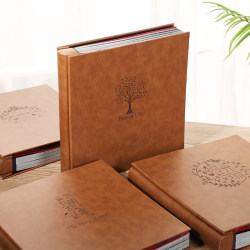 DIY Photo Album, Retro Commemorative Album, Self-Adhesive Insert-Type Laminated Family Handmade Large-Capacity Photo Album