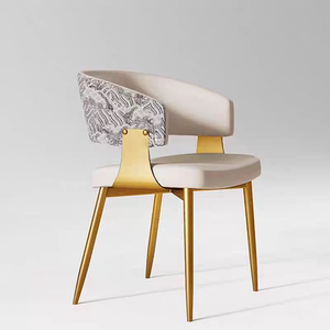 
Italian light luxury backrest dining chair, home restaurant, Nordic modern minimalist armchair, hotel negotiation stool