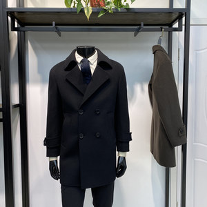 
Goose down filling 25 winter new men's double-sided denim coat fashionable casual suit collar woolen coat collar Zonoi