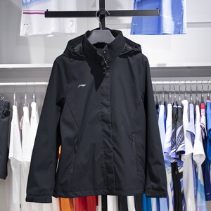 Li Ning sports trench coat 2024 autumn and winter group buying series women's windproof waterproof water -resistant hooded jacket AFDUA18
