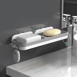 Soap box soap storage rack household suction cup wall-mounted punch-free bathroom creative drain storage rack does not accumulate water