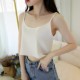 White short anti-static chiffon sling large size loose anti-exposure inner thin transparent half vest for women