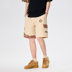 LAMLICKA ethnic print multi-pocket shorts