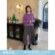 Princess Zilulai folding fan~ versatile mid-length high-waisted A-line pleated skirt 06X