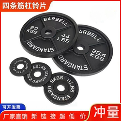 Four-Barbell Plates with Black Spray Paint, Matte Texture, Large Hole 5cm, Barbell Weightlifting Hip Bridge 5 25kg