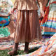 
One city painting a new winter style casual, literary simple and versatile elastic waist design large mid-skirt for women