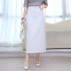 
2025 summer denim skirt straight skirt women's high waist slim A-line skirt commuting temperament pocket hip skirt