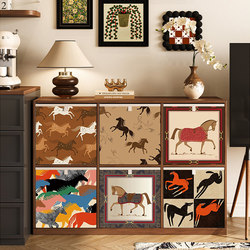 European-Style Retro Storage Box, Foldable Large-Capacity Grid Cabinet Storage Basket, Fabric Storage Box, Clothing Organizing Box