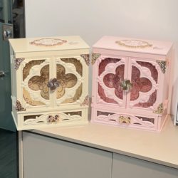 Flower Xiaozhi Embossed Flower Palace Makeup Mirror Storage Cabinet Jewelry Storage Box Cupid Midsummer Night Christmas Gift Box