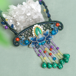 Chiyo Hand-woven Rope Design Jewelry Malachite Necklace Hairpin Material Package Hand-woven