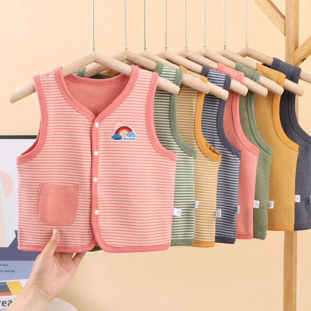 Baby velvet elastic vest baby warm vest men and women children autumn and winter vest base belly protection horse clip