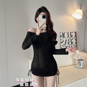 
New high-end, beautiful and pure women's slim split bikini three-piece swimsuit for hot spring vacation and beach vacation