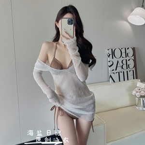 
New Korean style bikini three-piece Thai sweetheart resort style seaside hot spring slimming and high-end swimsuit