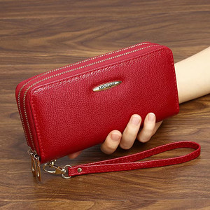 [Double zipper wallet] New handbag ladies long zipper wallet large -capacity Korean card bag coin purse