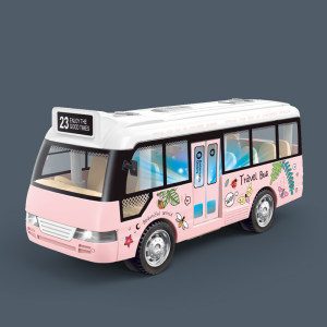 
Sound and light inertia bus campus bus taxi model with lights and music children's toys Children's Day gift