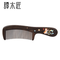 Tan Mujiang's New Product for the Year of the Snake, Lacquer Art Comb, Natural Wood Comb for Women with Long Hair, Meridian Massage Home-Use Comb