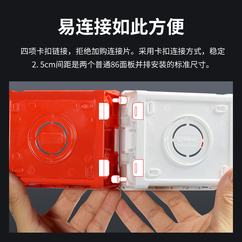 Type 86 Concealed Electrical Box - PVC Wall Socket Mount