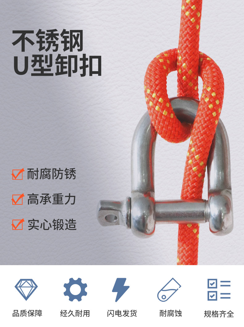 Foto de Mosquetão OWAYOTO 8x80 Mm - 4 Peças - Resistência 500-1500 Lbs - Preto