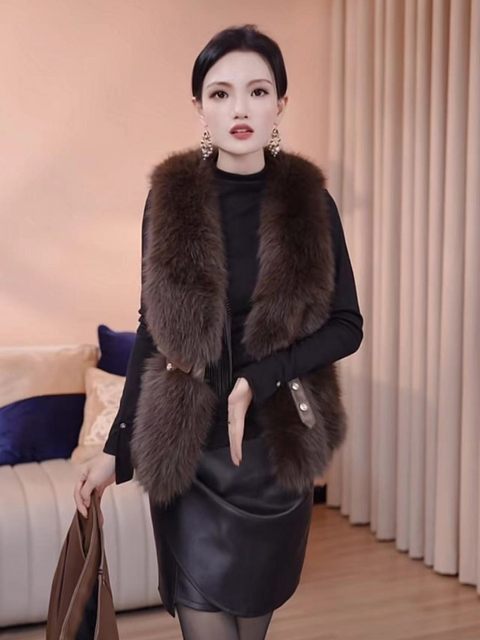 High-end imitation mink vest women's short 2025 autumn and winter new fashionable fur fur vest horse clip