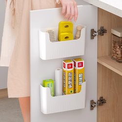 Storage box inside kitchen cabinet door space-saving artifact