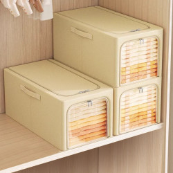 Japanese 4-Pack Clothing Storage Boxes for Home Wardrobe, Fabric Baskets for Storing down Jackets, Organizing Boxes