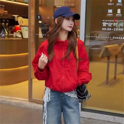 Hooded Thin Sun Protection Jacket for Women, Short Style, 2026 Spring and Summer New Korean Fashion Casual Versatile Windbreaker