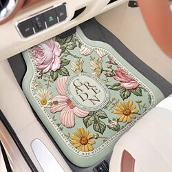 Light Luxury Universal Car Floor Mats for Women, High-End Car Interior Foot Mats, Car Floor Mats, Carpets, Anti-Dirt, Water-Absorbent Leather