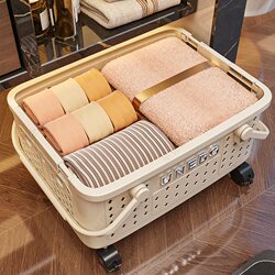 Xingyou Bathroom Under-Cabinet Storage Rack Dirty Laundry Basket Household Bathroom Clothes Storage Basket with Wheels Laundry Basket Storage Bin