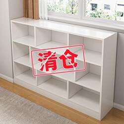 Solid Wood Bookcase Children's Floor-Standing Bookshelf Simple Home Storage Cabinet Office Storage Rack Living Room Storage Cabinet with Door