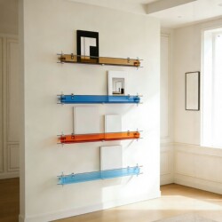 Acrylic Light Axis Magazine Rack Home Living Room Background Wall Hanging Book and Newspaper Rack Decorative Display Rack Poster Rack