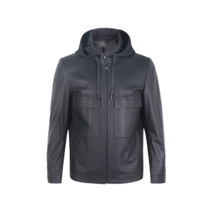 
OUGLYO/OUGLYO men's new style detachable hooded leather jacket for young and middle-aged people, the same style as the counter