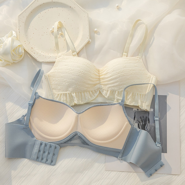 French tube top underwear female thin breasts gathered college student high school students and girls adjusting the bras set
