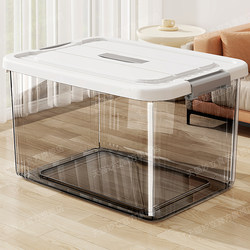 Portable Desktop Transparent Storage Box Organizer with Lid, Dust-Proof Plastic Basket for Snacks and Miscellaneous Items