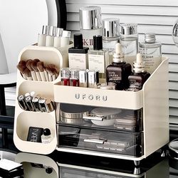 Japanese Cosmetics Storage Box, Desktop High-End Dressing Table Lipstick Organizer, Large-Capacity Skincare Product Storage Rack