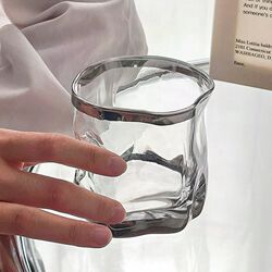 Silver Glass Cup, Creative Irregular Twist Cup, High-End Feel, Women's Household Drinking Cup, Mouthwash Cup, Toothbrush Cup