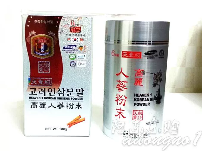 韓國進口白金包裝天壹高麗人參粉6年根高麗參補品200克
