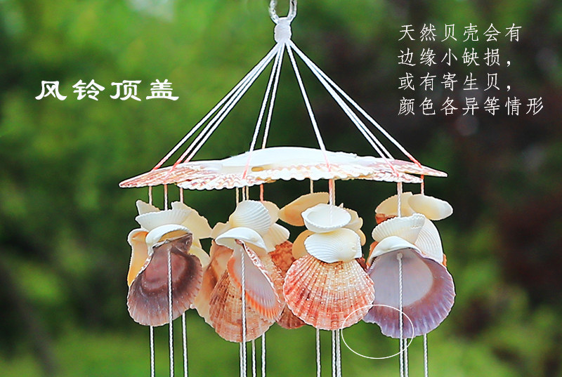 エーゲ海の貝殻ウィンドチャイム - 天然コンキ貝海洋工芸品 ホーム