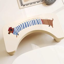 Adjustable Dachshund Toilet Stool Footstool, Toilet Footrest, Baby Squatting Stool, Height-Increasing Non-Slip Stool for Defecation