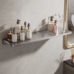 Bathroom Shelf, No-Drill Storage Rack for Toilet, Washroom, Sink, Mirror-Front Partition, Wall-Mounted Organizer