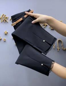 
European Station 2026 Spring and Summer New Style Spliced Mesh Eight-Point Small Leg Pants Korean Style High Waist Elastic Slim Pencil Pants