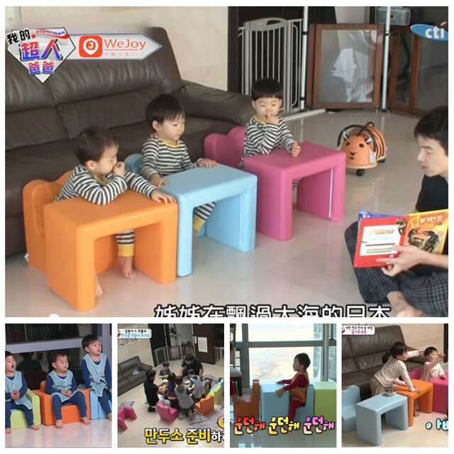 South Korea IIZZ infant children's baby sofa combination table and chair superman returned to trigger Popo sofa
