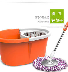 Large Hand-Washable Floor Mop Hand-Pressed Stainless Steel Dual-Drive Rotating Mop Bucket with Booster New Product