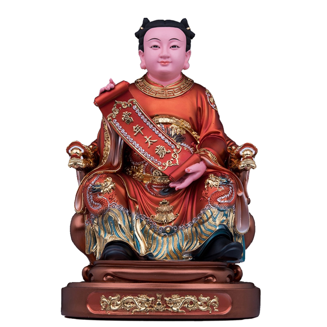 When the mortal lived, the statue of Tai Sui God, resin gold color, Tai ...