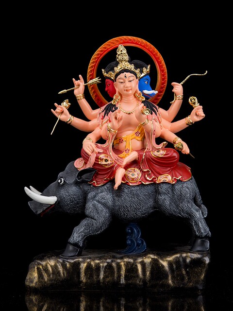 Fanju ride a pig Guanyin Buddha statue, resin Bodhisattva, the Buddha ...