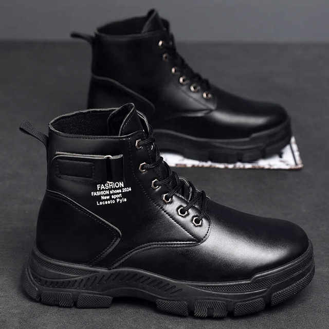Autumn and Winter Martin Boots Men's Leather Casual Trend Boots Daily Casual Sports Men's Martin Boots